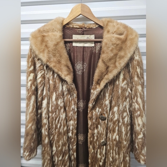 GLAMOUR ~VINTAGE HAZEL EMBA MINK FUR FULL LENGTH COAT~MINK COLLAR SIZE:LG-XLARGE - Picture 16 of 16